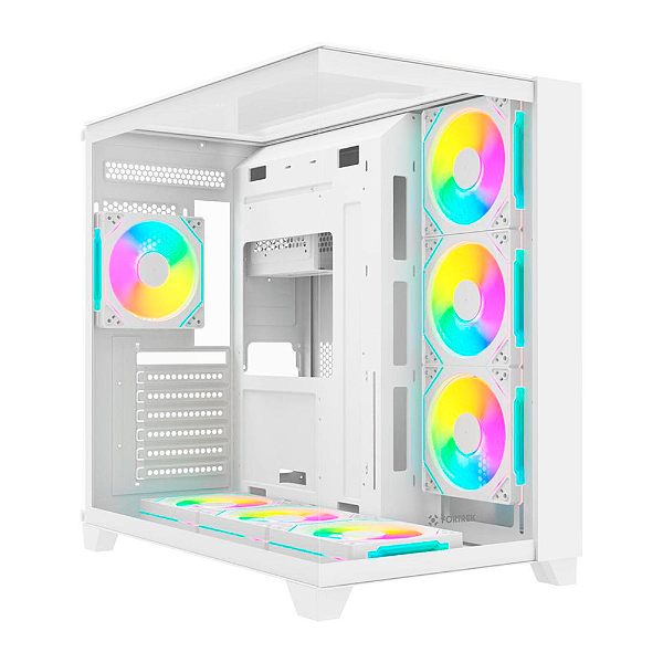 Gabinete Gamer Fortrek Clarity Full Glass Aquário Branco