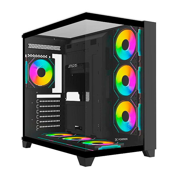 Gabinete Gamer Fortrek Clarity Full Glass Aquário Preto