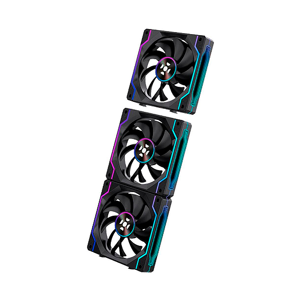 Kit 3 Fans Fortrek Twister Unifans Wireless ARGB Preto