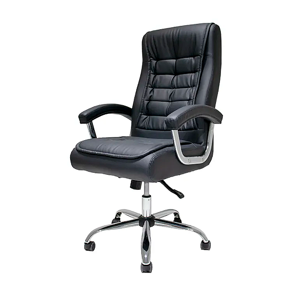Cadeira De Escritório Big Presidente Pillow Top Mola Ensacada Preta