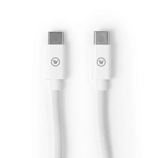 Cabo de Carregamento iWill Essencial USB-C para USB-C 2m Branco
