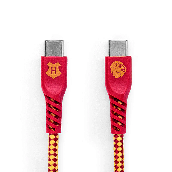 Cabo de Carregamento Harry Potter Grifinória USB-C para USB-C Vermelho