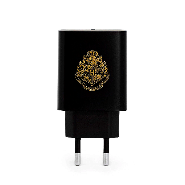 Fonte de Carregador Hogwarts Harry Potter USB-C 33W Preto e Amarelo