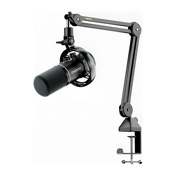 Microfone Maono PD200W Hybrid Dinâmico Com Braço Articulado Preto