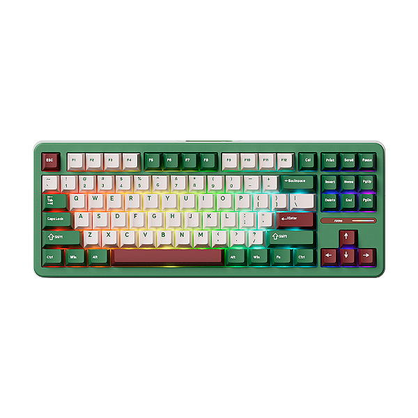 Teclado Mecânico Akko TAC87 Tri Mode RGB Matcha Red Bean Verde