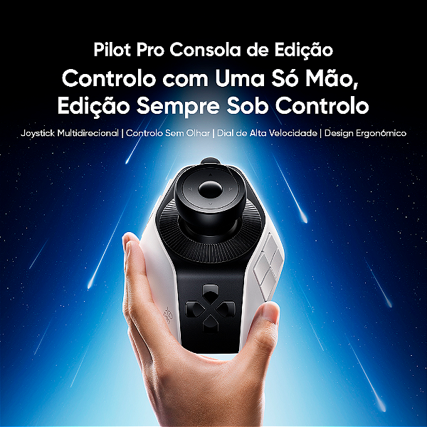 Joystick de Atalhos e Macro Pad XP-Pen Pilot Pro 19 Botões Programáveis 3 Rodas Preto