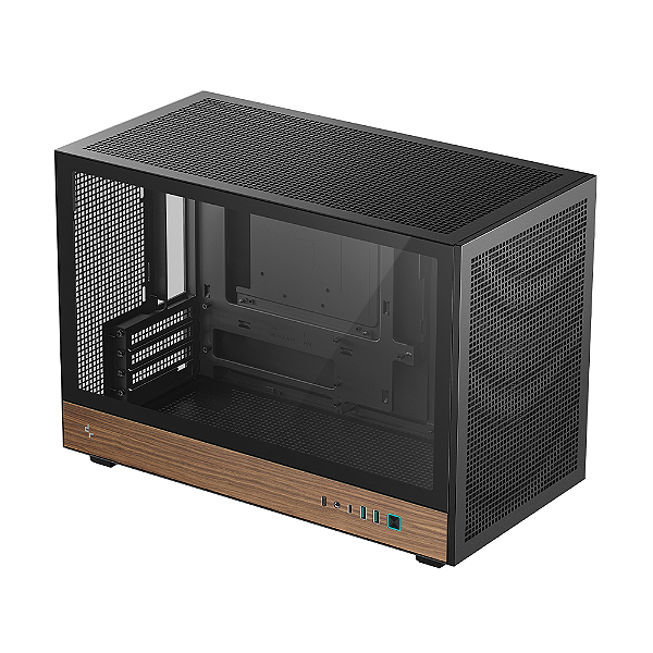 Gabinete Gamer DeepCool CH260 Wood Micro-ATX Sem Fans Preto