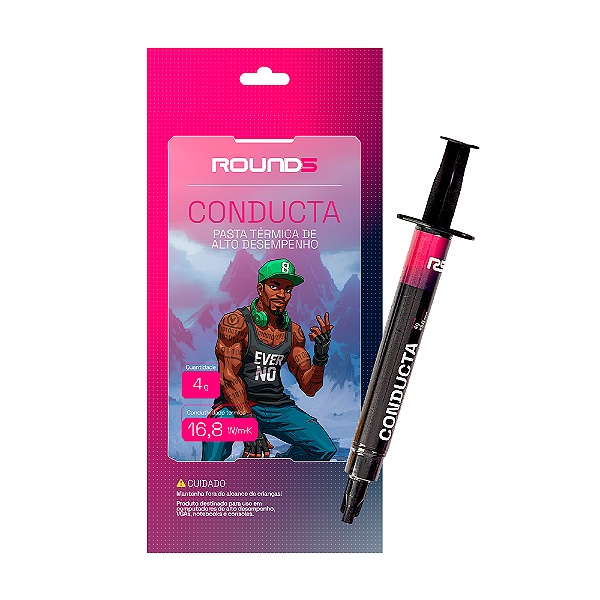 Pasta Termica Round 5 Conducta 16,8W/mK 4g Cinza