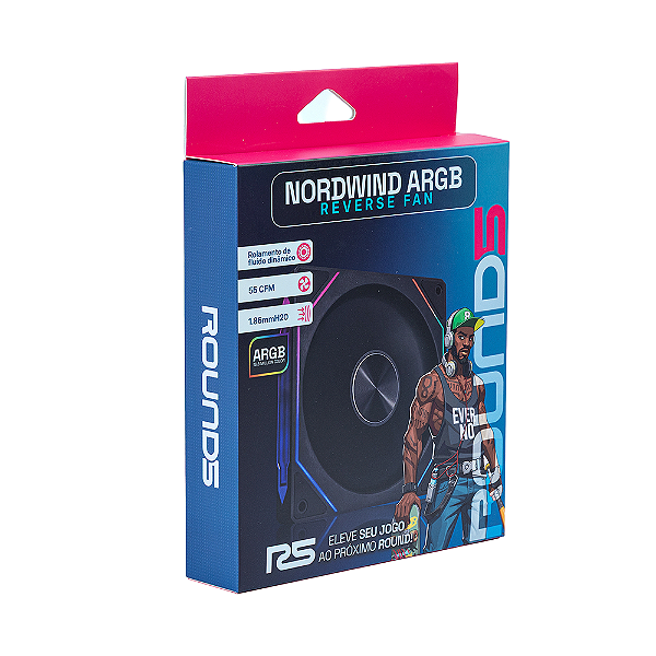 Fan Round5 Nordwind Reverse 120mm PWM ARGB Preto