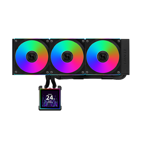 Water Cooler Gamer Lian Li Hydroshift II 360CL Com Tela LCD ARGB Preto