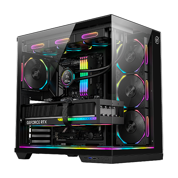 Gabinete Gamer Kalkan Skyle Mid Tower ATX RGB Preto