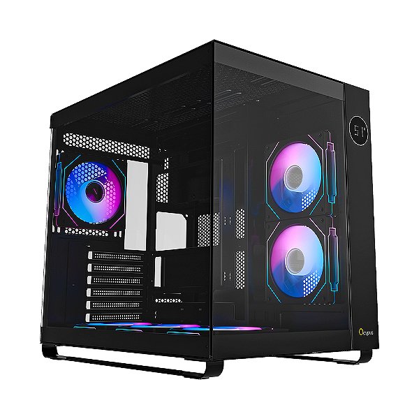 Gabinete Gamer Ocypus Iota C70 ATX ARGB Com Fans Preto