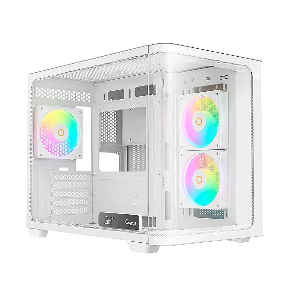 Gabinete Gamer Ocypus Iota C50 Curve ATX ARGB Digital Com Fan Branco