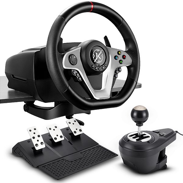 Volante Kalkan G500 Pro Racing Force Com Pedais e Câmbio Preto