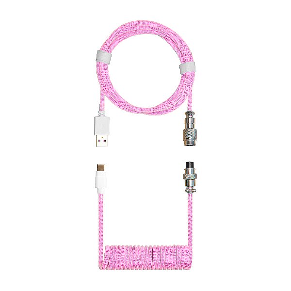 Cabo Duplo Enrolado Cooler Master KB-CMZ1 Magenta Rosa