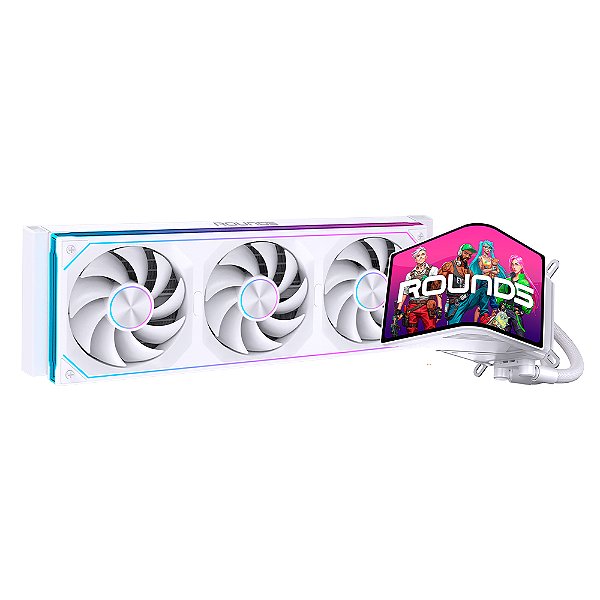 Water Cooler Gamer Round5 Horizon Tela Curva ARGB 360mm Branco