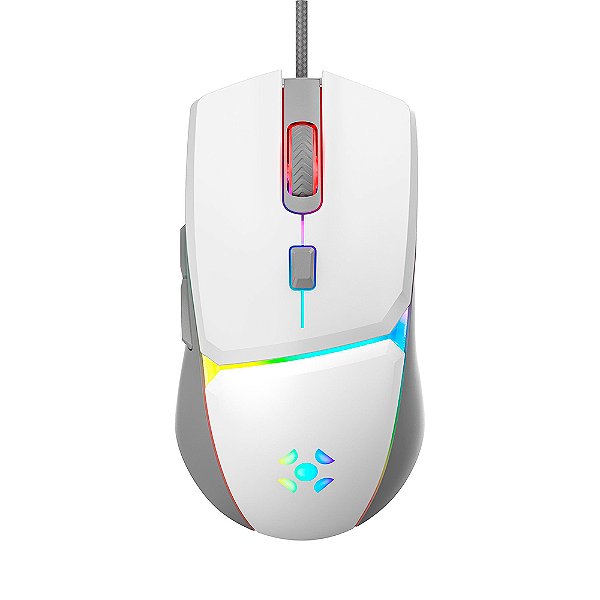 Mouse Gamer Fortrek Crusader Com Fio ARGB Branco