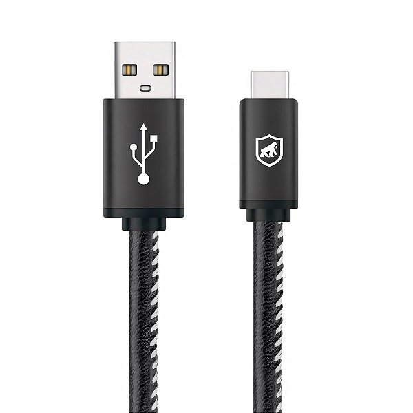 Cabo Turbo Militar Gshield USB-A Para Tipo C 1,5 Metros Preto