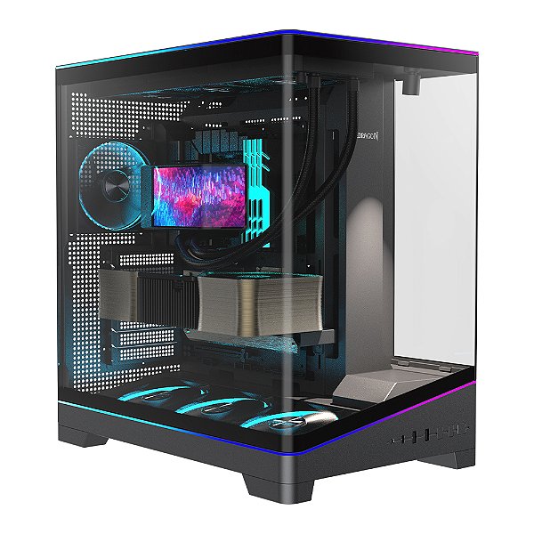Gabinete Gamer Redragon View Mid Tower ATX ARGB CA-622B Preto