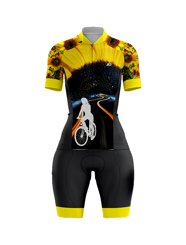 Macaquinho Girassol de Ciclismo Feminino