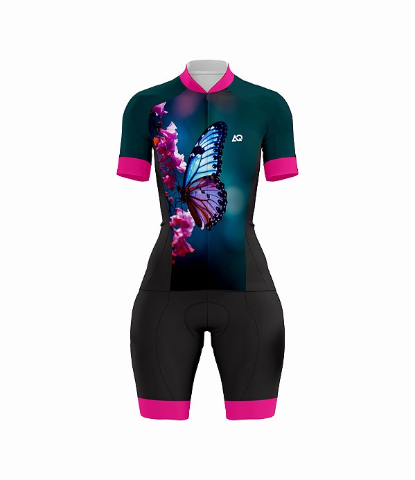 Macaquinho Ciclismo Feminino Borboleta