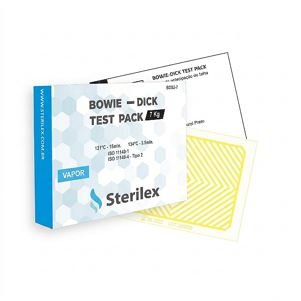 INDICADOR QUIMICO TIPO 2 - BOWIE DICK 7KG COM FOLHA ALERTA / BDS2 - 7