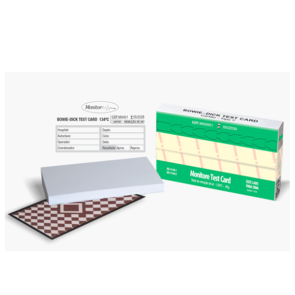Monitore Test Card Bowie Dick para Autoclave Pré-Vácuo