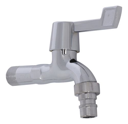 Torneira Jardim/área Externa Metal ¼ De Volta Acabamento Brilhante Cor Prateado