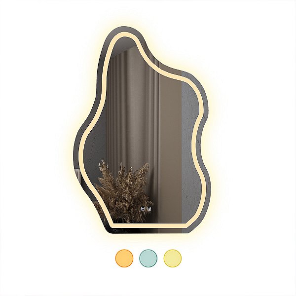 Espelho LED 3 Cores Banheiro Organico Touch c/ Desembaçador 110V/220V