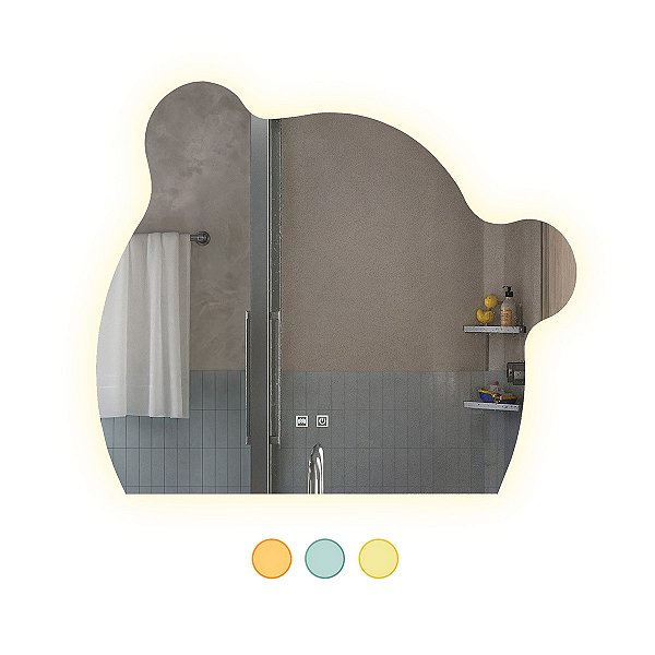 Espelho LED 3 Cores Infantil Dual Touch C/ Desembaçador Urso 110V