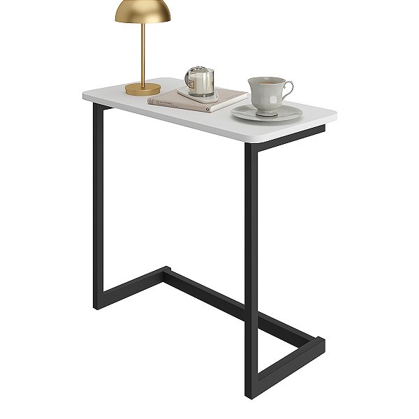 MESA DE APOIO SOFA SALA CANTO LUXO - BRANCA
