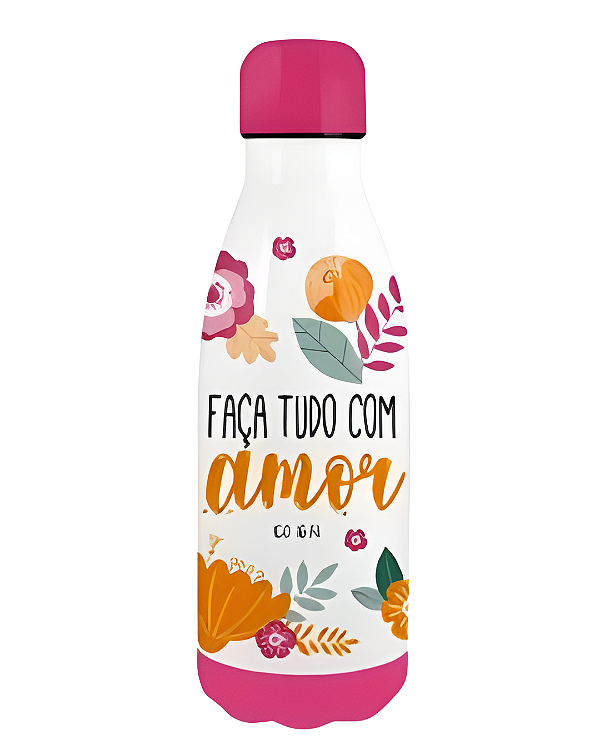 GARRAFA TÉRMICA METAL NEO 350ML FE1 - SMILINGUIDO DEUS É AMOR