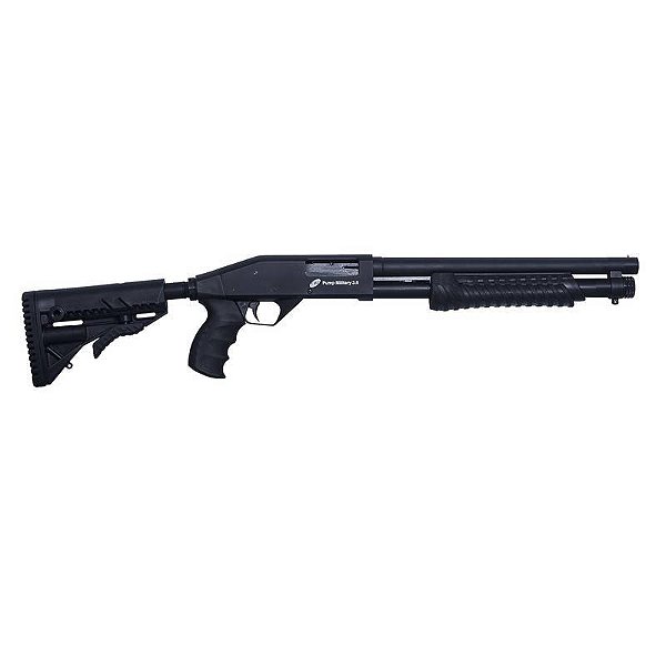 Espingarda CBC Pump Military 3.0 - Calibre 12GA, Tamanho 14", Coronha Retrátil, Sem Acessórios | Ghost Armas