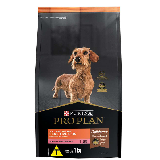 Ração Nestlé Purina Pro Plan Sensitive Skin - Pele Sensível Sabor Salmão Cães Adultos Raças Pequenas - 1kg