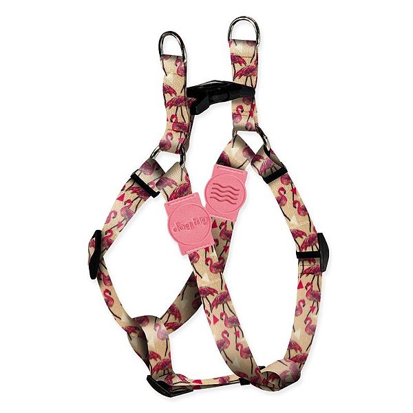 Kit Guia Premium + Peitoral Americano Flamingo Dog Trip Brasil