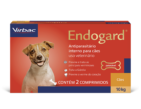 Endogard Vermífugo Virbac para Cães até 10 Kg - 2 Comprimidos