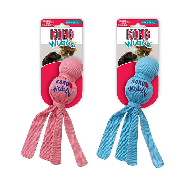 Brinquedo Kong para Cães Wubba Puppy - Azul/Rosa