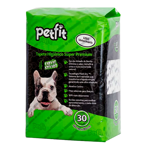 Tapete Higiênico Petfit de Carvão de Bambú - 30 Unidades