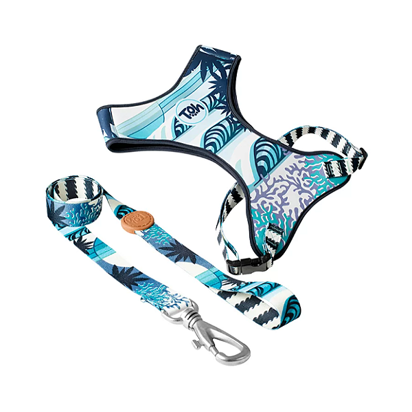 Peitoral com Guia Toh Neoprene Noronha para Cães