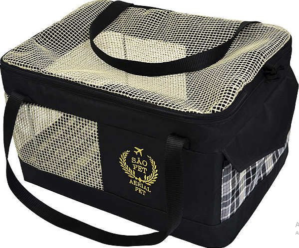 Bolsa de Transporte Aerial LT para Cães e Gatos Preta - São Pet