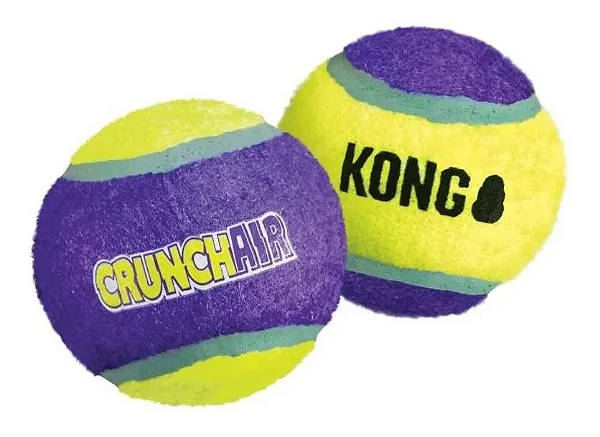 Brinquedo Kong Crunch Air Ball Dog Ball — cor amarelo e violeta