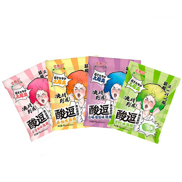 Kit de Bala Super Azeda 65 gramas - 4 Sabores