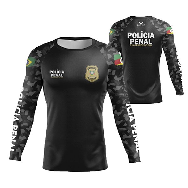 RASH GUARD POLÍCIA PENAL RS -  MANGA CAMUFLADA