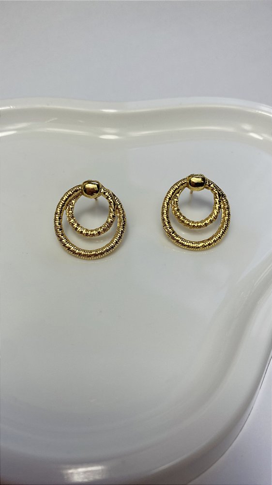 Brinco Orgânico BF Guirlanda P Banho Ouro 18k