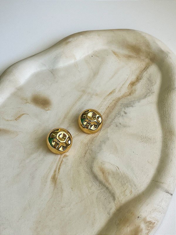 Brinco Beleza Lunar Banho De Ouro 18k