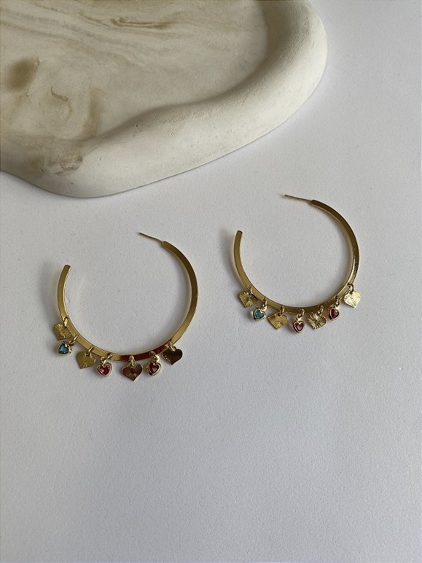 Argola Encanto Amoroso Banho De Ouro 18k
