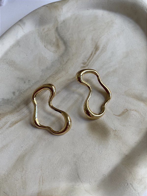 Brinco Glamour Banho de Ouro 18k