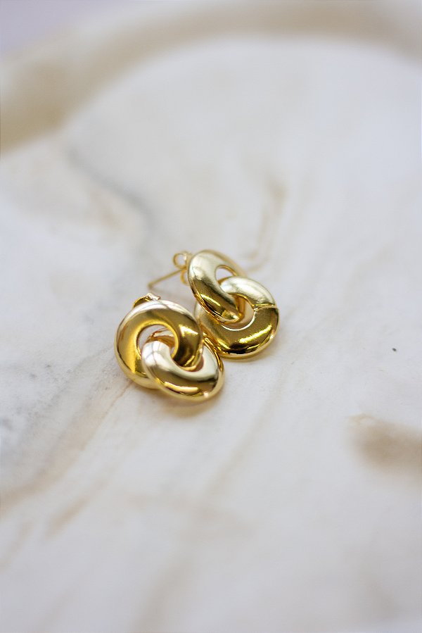 Brinco Elos de Luz Banho de Ouro 18k