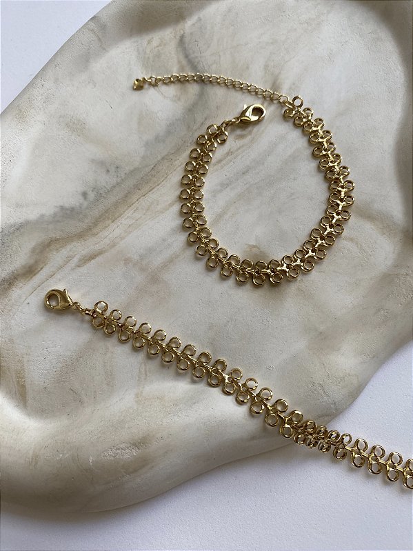 Pulseira Fecho da Divindade Banho De Ouro 18k