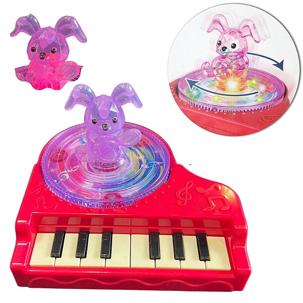 Teclado Piano Musical Infantil Bate E Volta Luz E Som Pilha